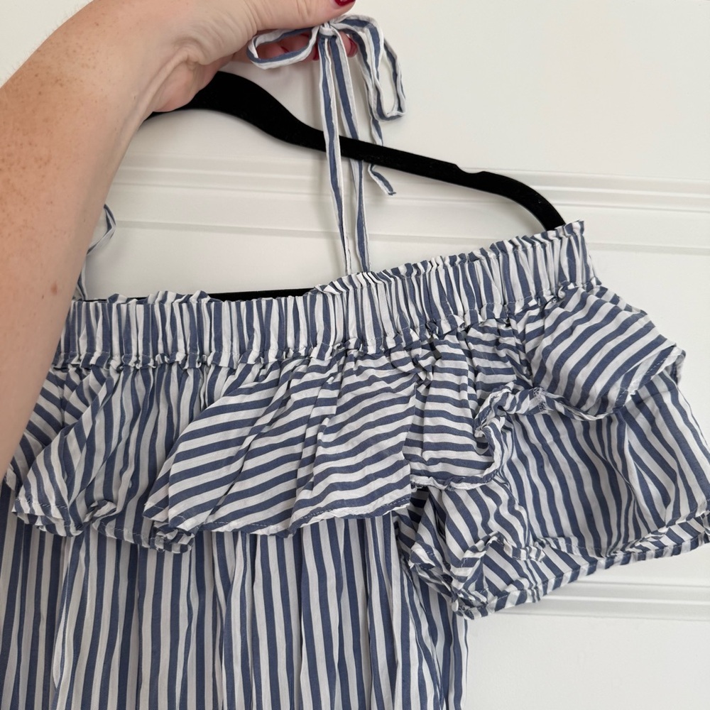 Ann Taylor LOFT Meadow Stripe Ruffle Dress - Picture 4 of 10